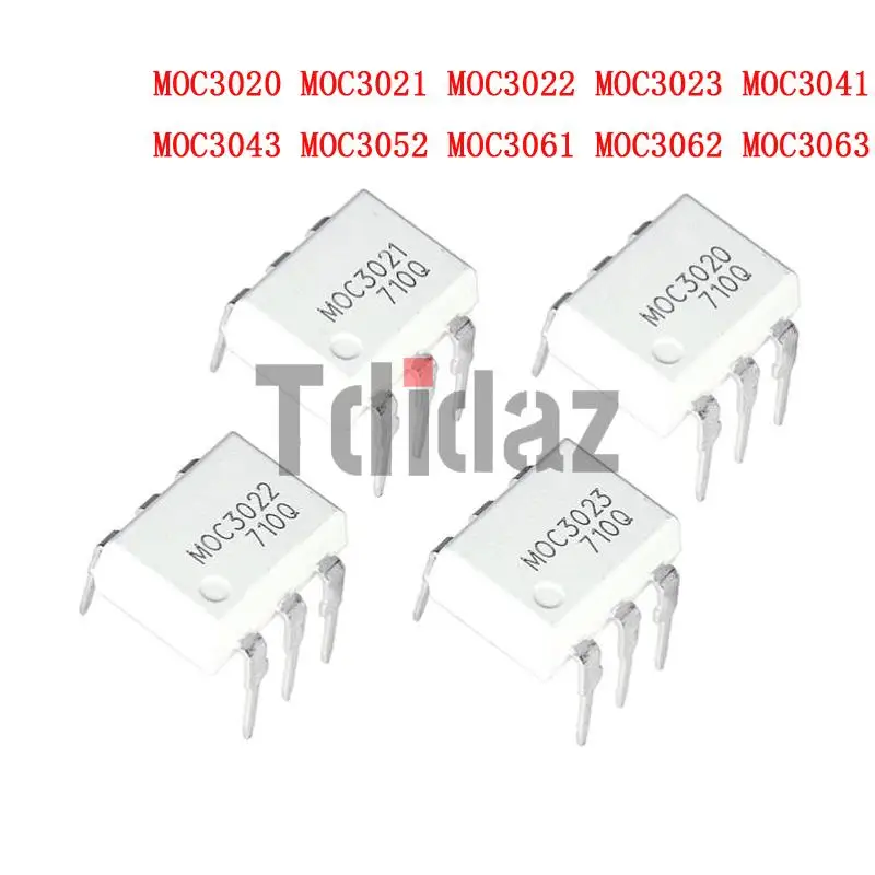 10PCS MOC3020 MOC3021 MOC3022 MOC3023 MOC3041 MOC3043 MOC3052 MOC3061 MOC3062 MOC3063 DIP6 DIP Optocoupler New and Original IC