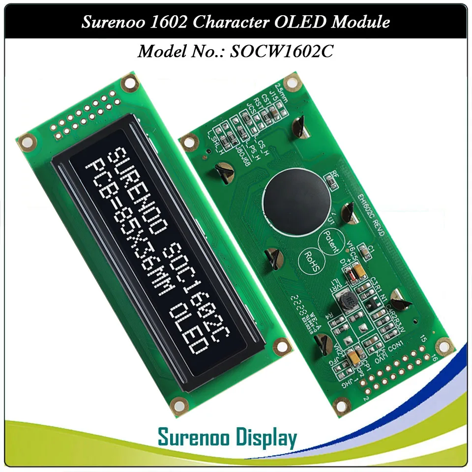 Real OLED Display, Left Parallel Interface 85X36MM 1602 162 16*2 Character LCD Module Display LCM Screen build-in WS0010