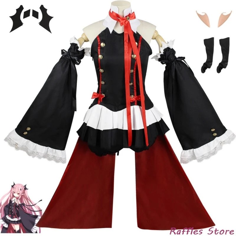 Seraph Of The End Krul Tepes Cosplay Costume Uniform Anime Krul Owari No Seraph Witch Vampire Curl Tepes Clothes For Women XXXL