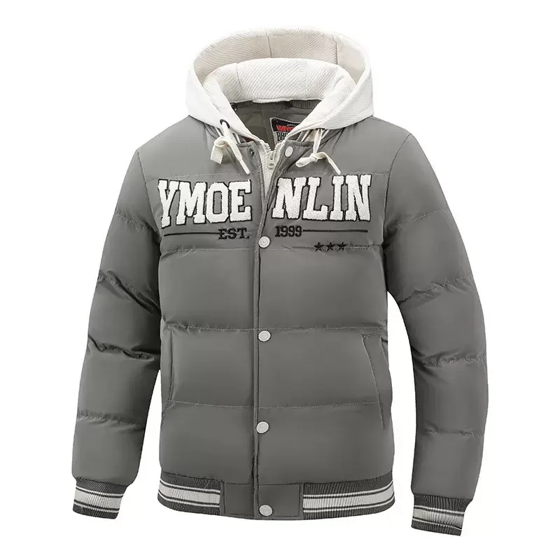 New Autumn/Winter Classic American Retro Thickened Warm Windproof Hooded Cotton Jacket Men's Casual Loose Sports Plus Size Coat