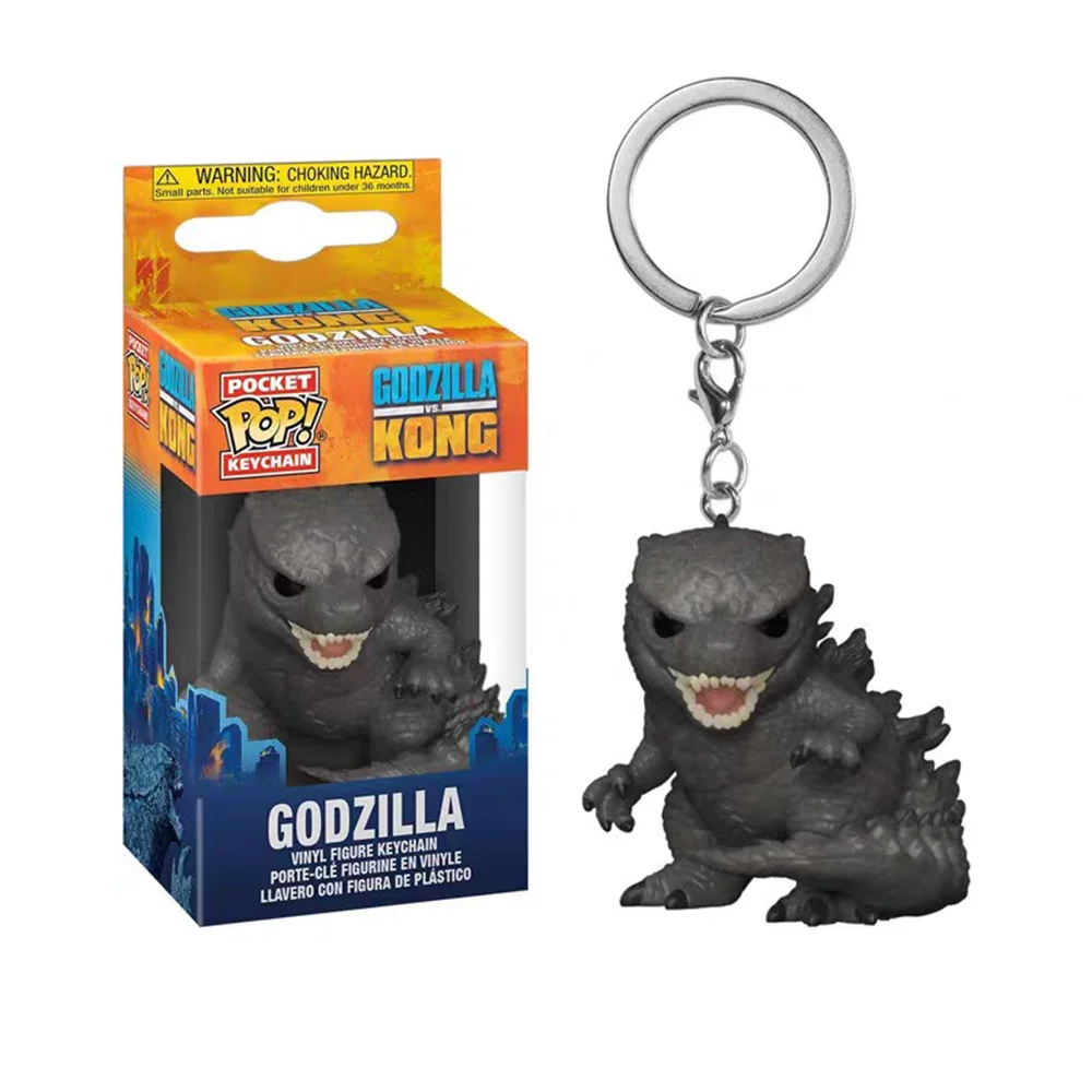 Anime King Kong VS Godzilla Keychains King Kong Godzilla Mini Action Figures PVC Pendent Collections Toys For Boys Adult Gift