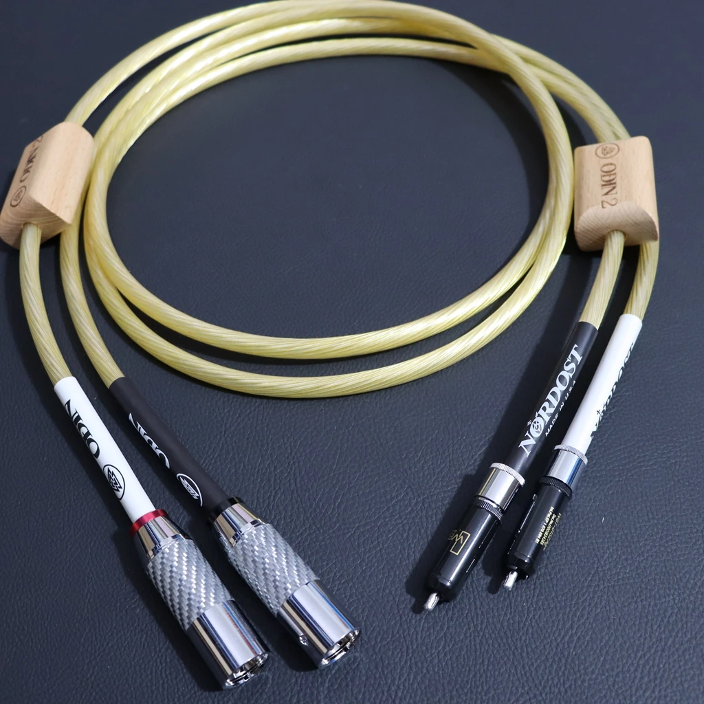 Oryginalny Nordost Odin 2 złote kabel RCA wysokiej jakości XLR linia audiofilska RCA do XLR kabel Audio wzmacniacza HiFi mikser linia 1 para