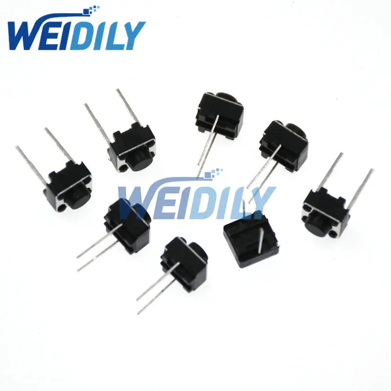 50PCS Middle 2pin 6x6x4.3/5/6/7/8/9/10mm Switch Tactile Push Button Switches 6*6*4.3 6*6*5 6*6*6 6*6*7 6*6*8 6*6*9 6*6*10