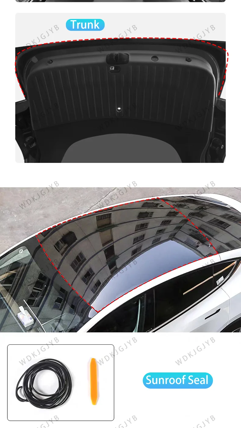 For Tesla Model Y Juniper 2025+ Door Sealing Soundproof Rubber Sealing Strip Sunroof Sealing To Reduce Wind Noise Soundproof Kit