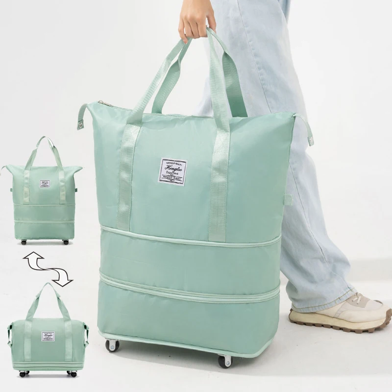 

Large Capacity Travel Bags Dry Wet Separation Expansion Double Layer Luggage Totes Women Heavy-duty Portable Travel Bag