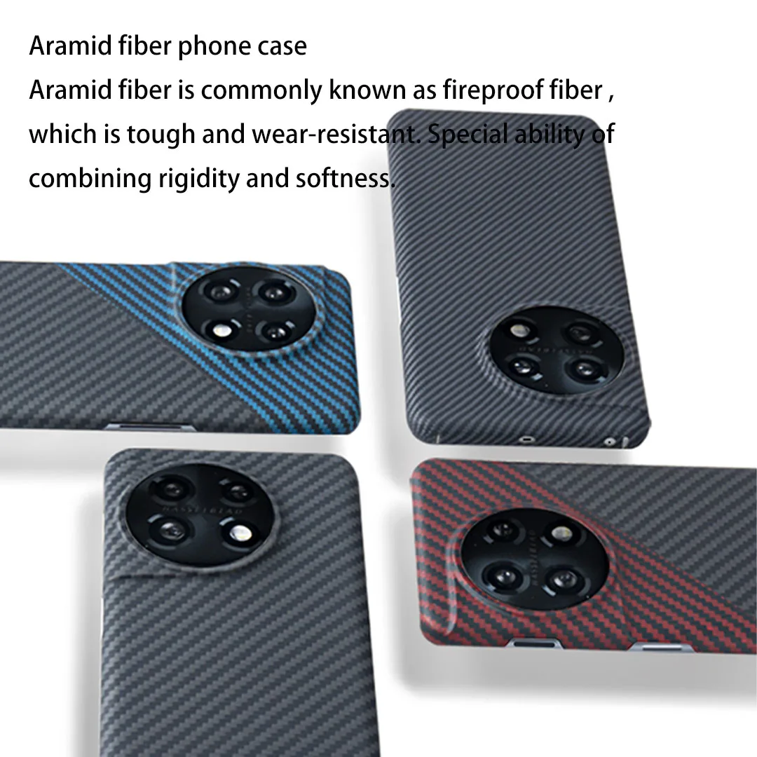 ACC- Real Carbon Carbon Fiber Phone Case For Oneplus 12 Aramid Fiber Light Thin Phone Cover Matte Anti-Fall Protective Case