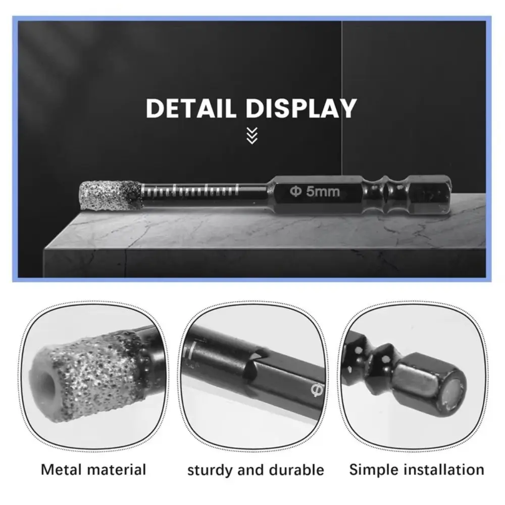

New 5-16mm Dry Welded Ceramic Drill Bit Hex Shank Hard Tile Hole Opener Diamond Drill Bit for Granite Ceramic Tile Stone Glass