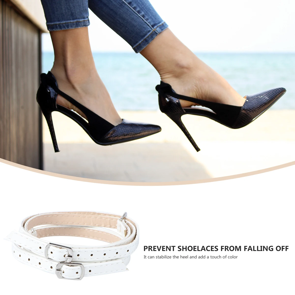 

Anti-drop Shoelaces Elastic Strap for Shoes Ankle Straps with Buckle High Heel Replacement