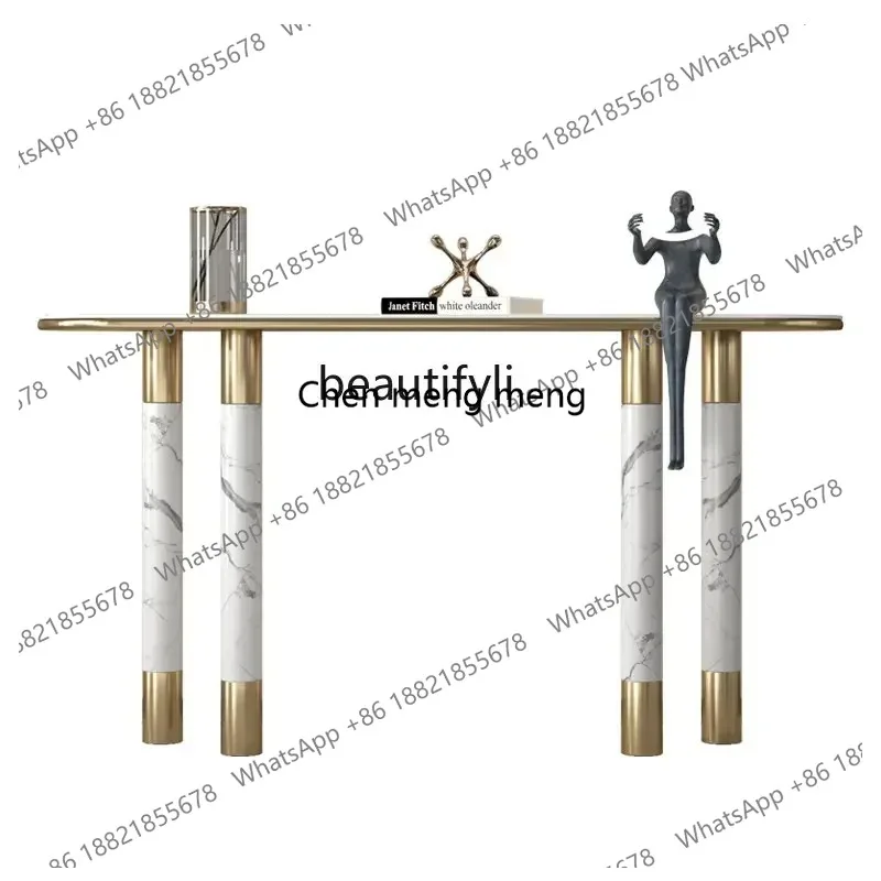 

LHY26 ss new yj Italian Minimalist Affordable Luxury Style Console Simple Modern Entrance Hall Side View Table Stainless Steel C