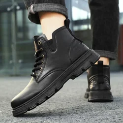 With Fur Male Shoes Lace Up Men's Boots Platform Non Slip Vintage Y2k Size 45 Offer Offers Low Price Footwear Designer Classic