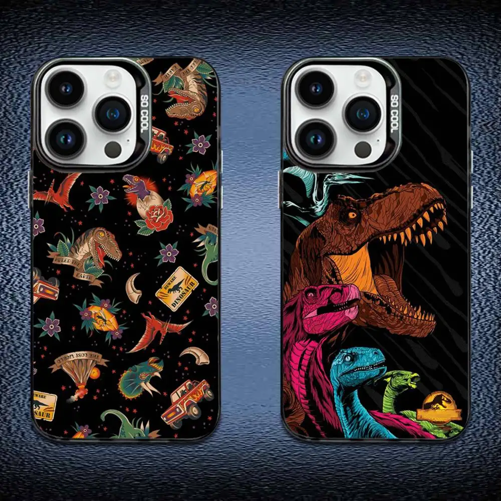 

J-Jurassic Park Dinosaur World Phone Case For iPhone 16,15,14,13,12,11,Mini,Pro,E,MAX Black Candy Matte Shockproof Cover