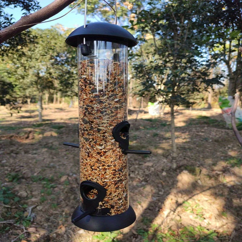 Easy-Clean Outdoor Bird Feeder - Windproof, Detachable & Automatic Pvc Feeding Station For All Bird Species