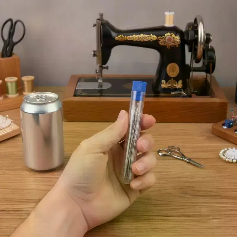 Stainless Steel Large Eye Sewing Needle Set With Threader And Storage Tube For Home Sewing Mending Embroidery DIY Crafts