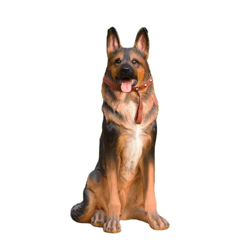 

Resin crafts ornaments animal statues outdoor park garden decoration fiberglass life size german shepherd animal sculpture