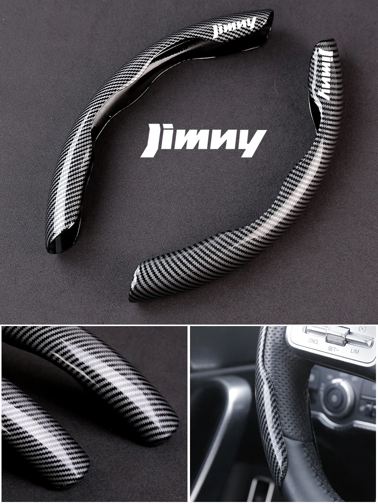 

For Suzuki Jimny Ignis S-Cross Swift SX4 Grand-Vitara Ciaz Alto Baleno Celerio Car Carbon Fiber Texture Steering Wheel Cover