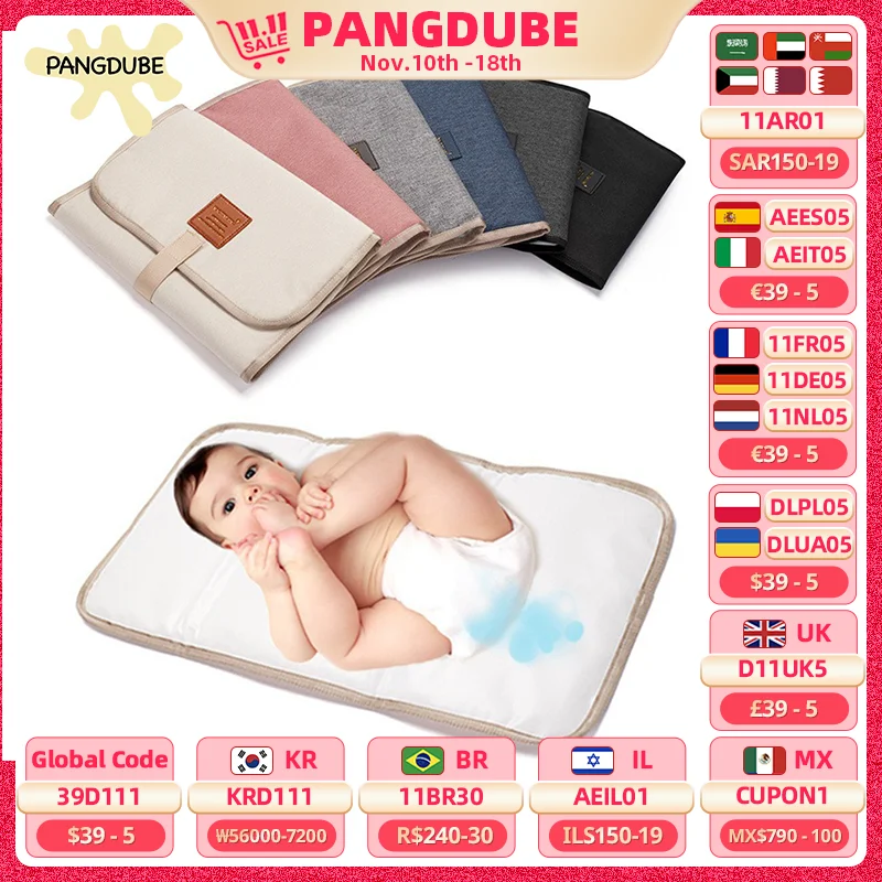 PANGDUBE Waterproof Diaper Changing Mat Baby Changer Newborn Changing Mattress Things for Newborn Babies Nursery Changing Pad