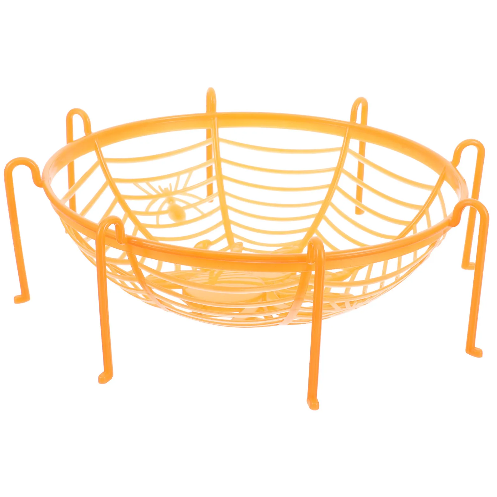 

Halloween Spider Web Fruit Basket Plastic Snack Container Candy Tray Decorative Storage Basket for Home Kitchen Use