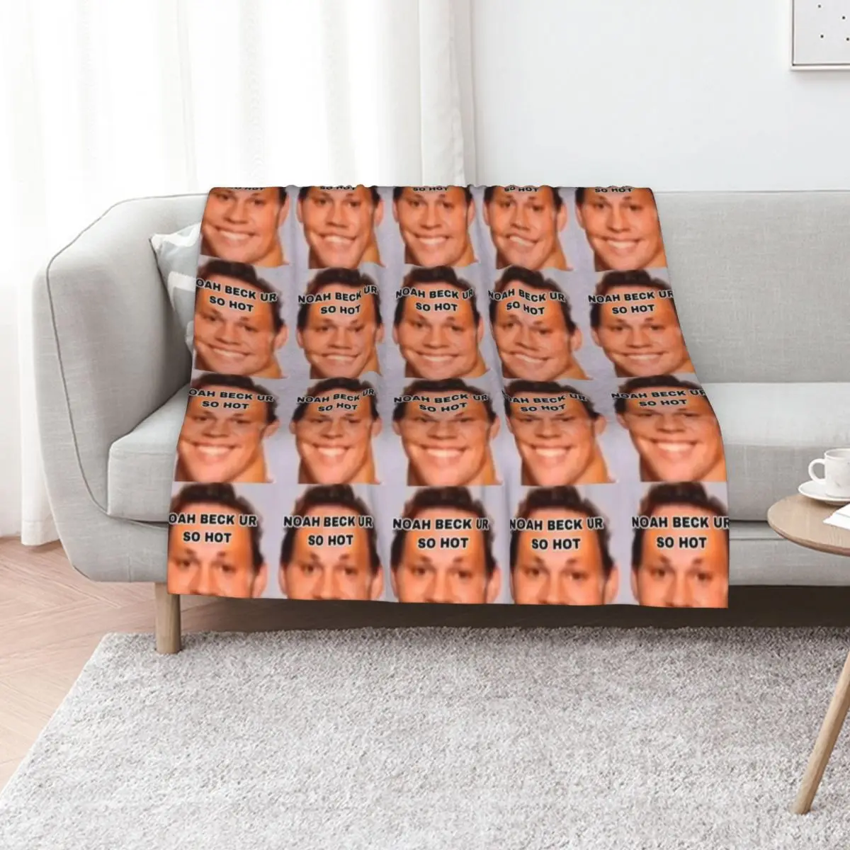 

noah beck ur so hot Throw Blanket Luxury Designer Tourist Hairy Heavy Blankets