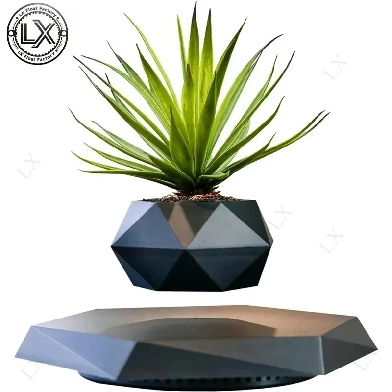 Floating Plant Succulents Potted Levitating Plant Pot Magnetic Levitation Flower Pot Rotating Planters Suspension for Home Gifts