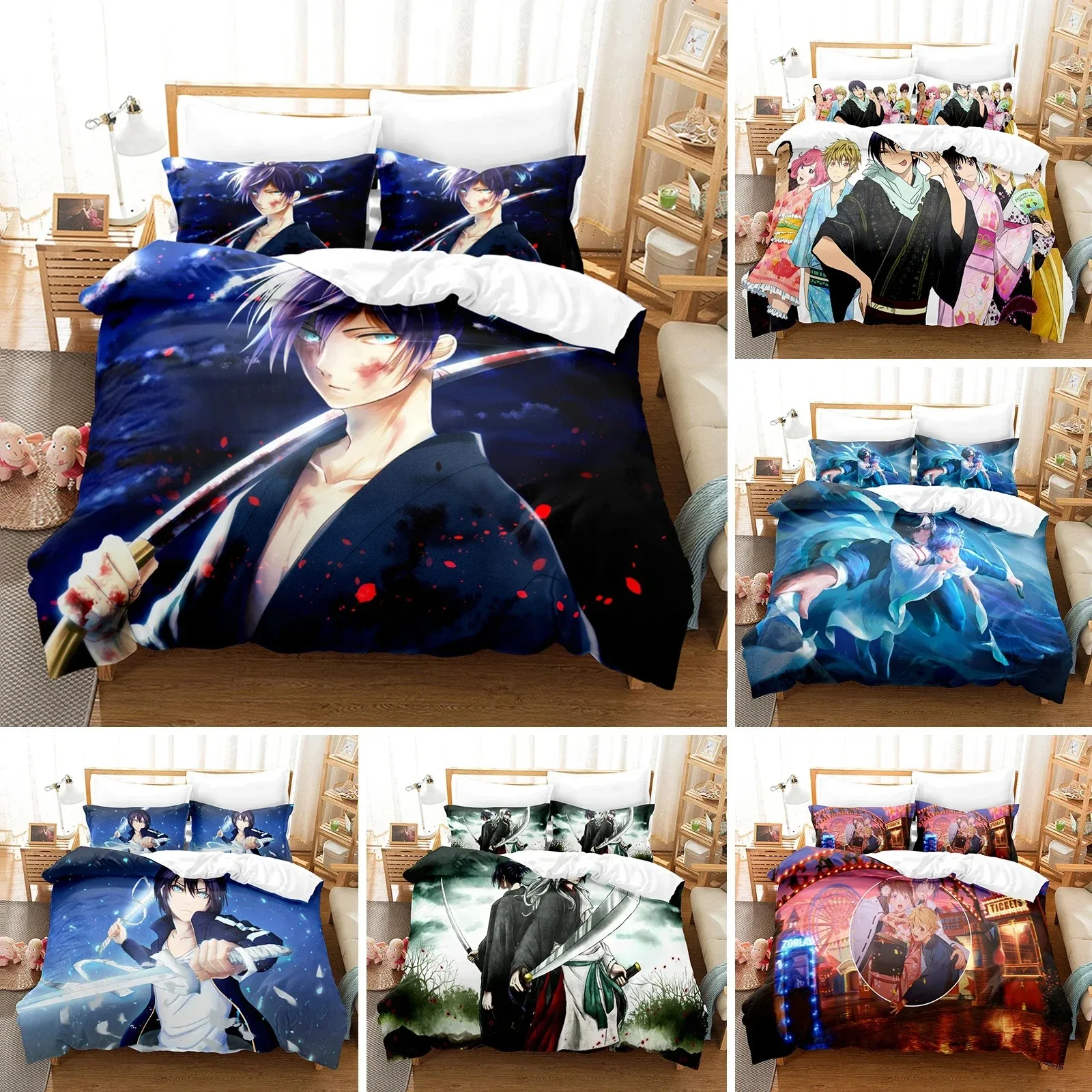 

Anime Noragami Yato Bedding Set Duvet Cover Bedroom Comforter Covers Single Twin King Size Quilt Cover Home Textile