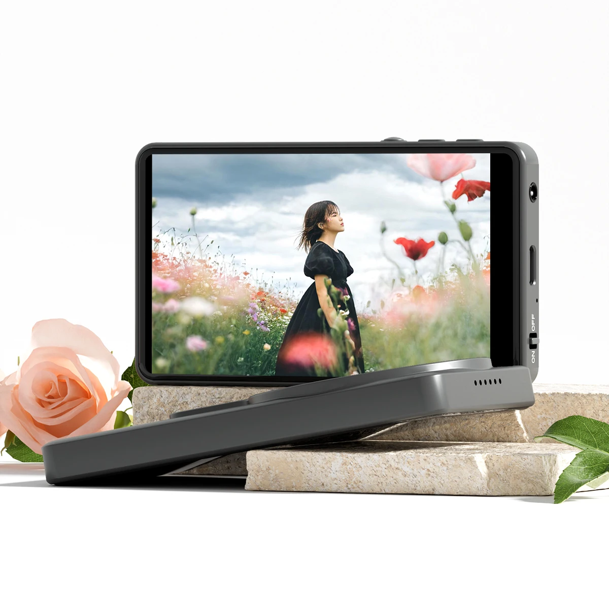 

Vlog Selfie Monitor Screen for Phone Magnetic Phone Holder Mount Using Phone Rear Camera for Selfie Live Stream