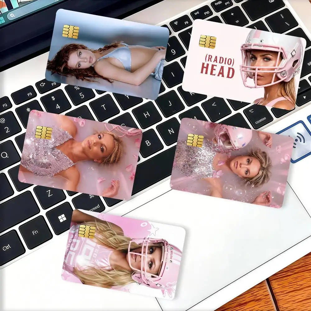 American Singer B-Britney Spears Credit Skin Cover Card Stickers 4PCS Film Bus Pass Front Decoration Bank Debit Waterproof