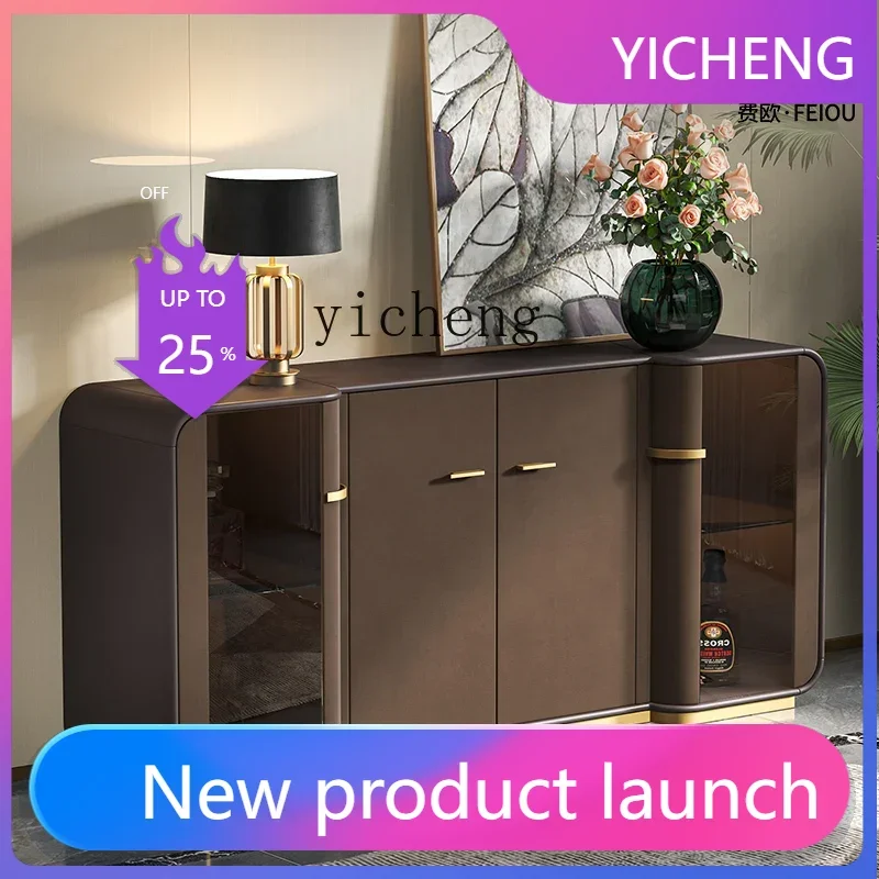 

LYY light luxury dining side cabinet Italian restaurant locker household marble high-end entrance cabinet