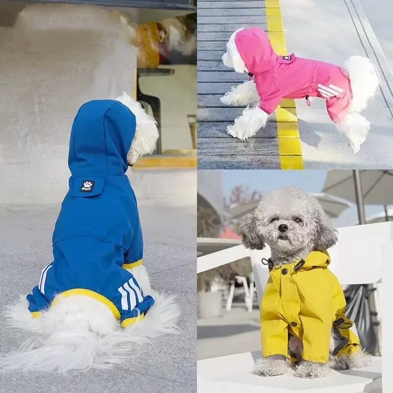 

Dog Raincoat Reflective Waterproof One-piece Four Legged All Inclusive Pet Outdoor Raincoat For Small And Medium-sized Dogs