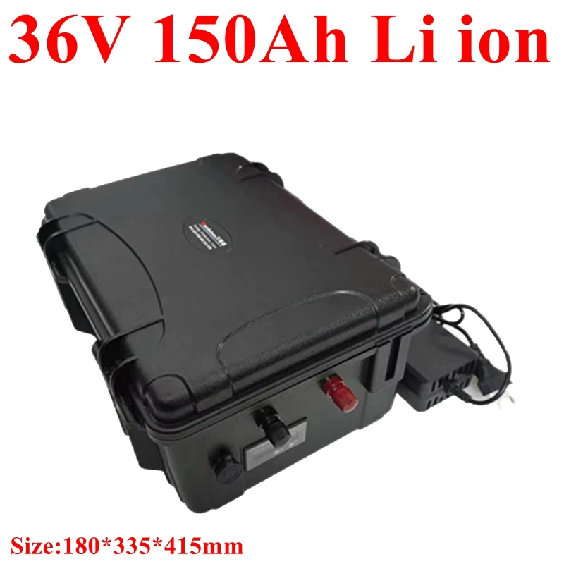 

waterproof 36v 150ah lithium ion batteria with BMS li ion Rechargeable for 3000w scooter bike EV golf cart boat +10A charger