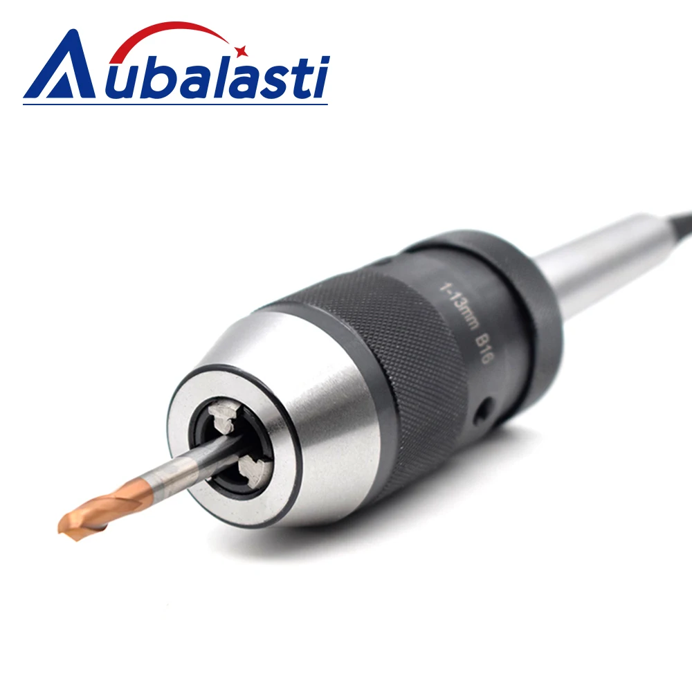 Aubalasti 1/32-1/2 Inch Keyless Drill Chuck With MT2 B16 Shank JT33 Arbor for CNC Tool Machine