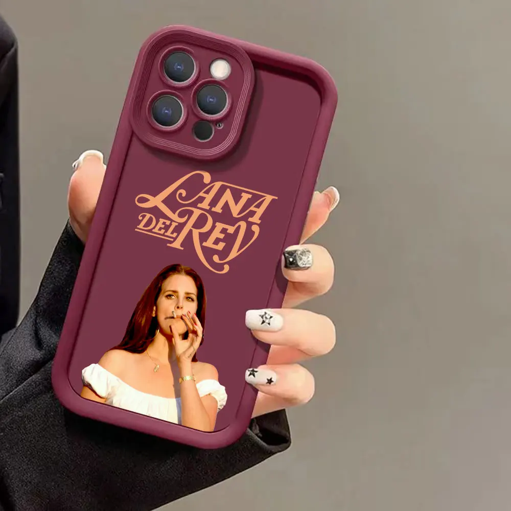 Liquid Silicone Case For Apple iPhone 15 14 13 12 11 Pro Max 7 8 16 X XS 14 15 ProMax Phone Case Hot Singer Lana Del Rey Cover