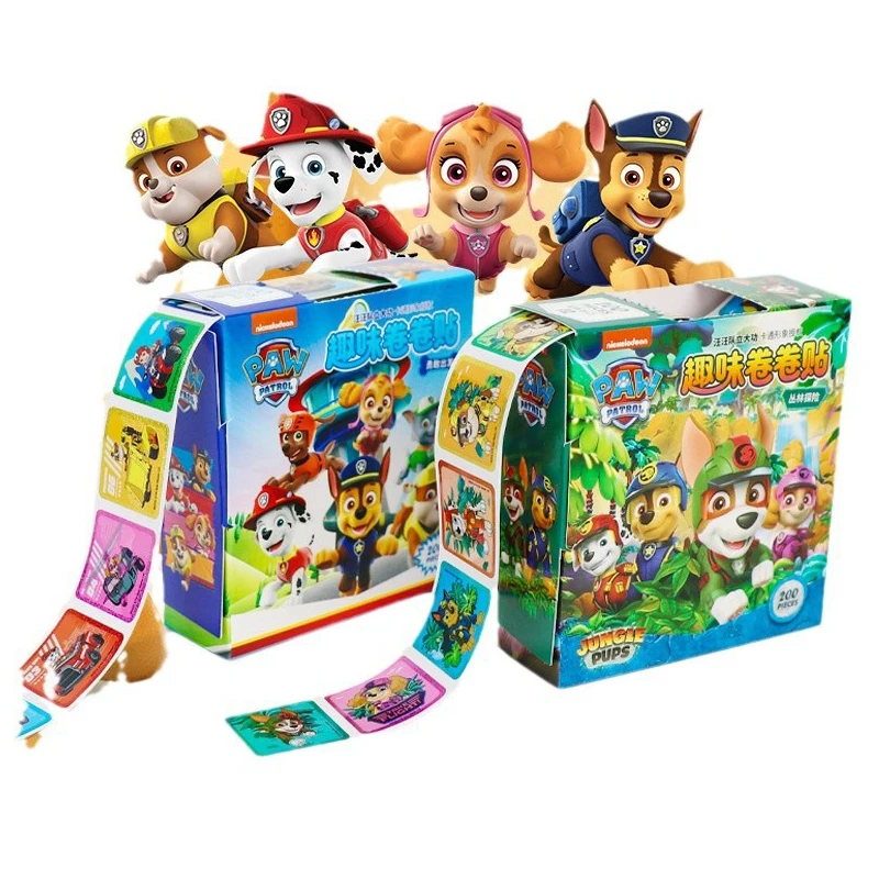 200 PCS ม้วนสติกเกอร์เงา PAW Patrol สติกเกอร์รูปลอกตกแต่งโทรศัพท์สเก็ตบอร์ดกระเป๋าเดินทางตู้เย็น Graffiti สติกเกอร์ของขวัญของเล่นสําหรับเด็ก