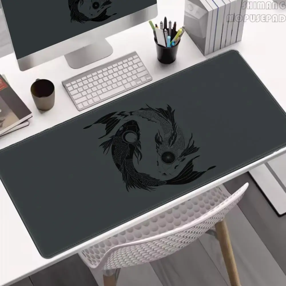 

Yin Yang Fish Koi Multi-size Mouse Pad Chinese Style GamerLarge Office Keyboard MouseMat Black White Carpets Mousepad for Laptop