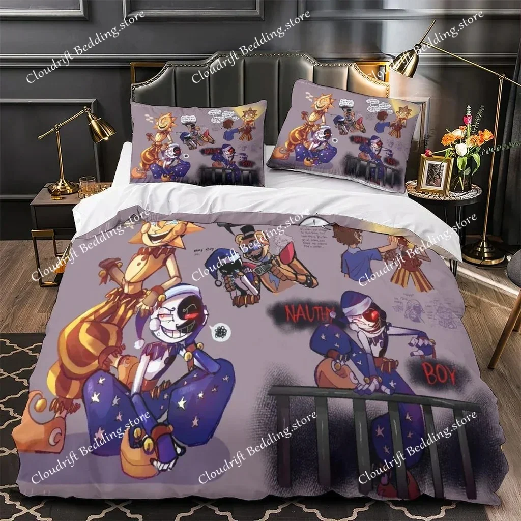 

Sundrop Moondrop 3D Printed Duvet Case Pillowcase Bedding Set Twin Full Queen King Size For Bedroom Decor
