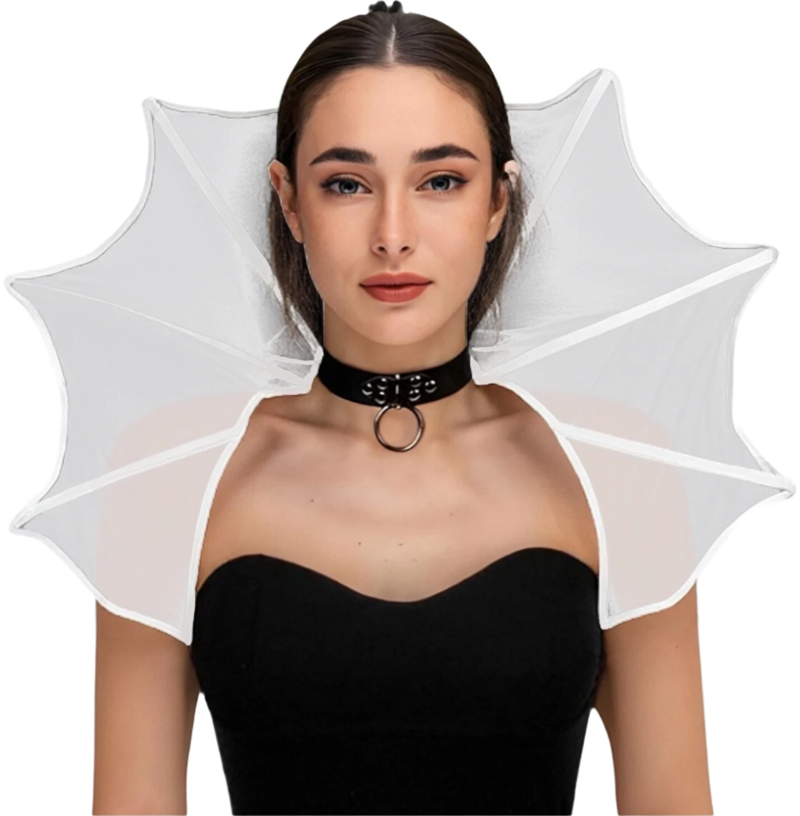 Gothic Victorian Vampire Collar Cape for Halloween Cosplay Festival Carnival Dress Up Costume Accessory Prop for Women