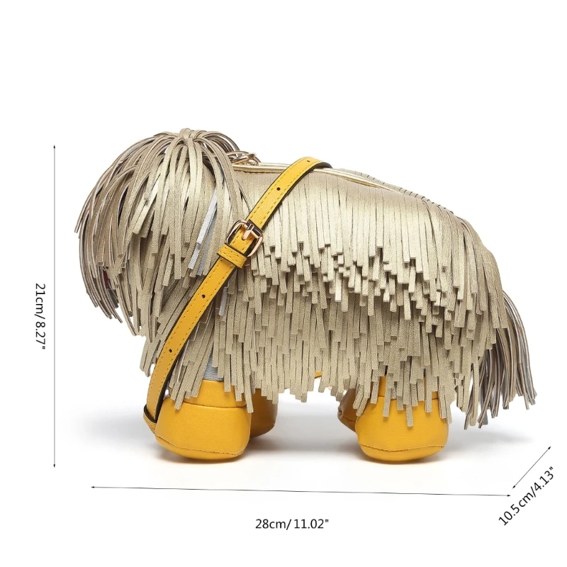 Bolso cruzado de cuero PU con forma de perro, bolso de hombro funcional, perfecto para adelante Individual, a la moda