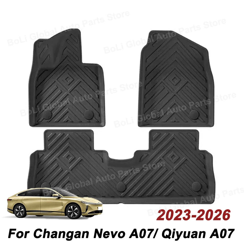 Auto-Fußmatten für Changan Nevo A07/ Qiyuan A07 2023-2026, Allwetter-Vorder- und Hinterteil-Kofferraummatte, wasserdicht und rutschfest