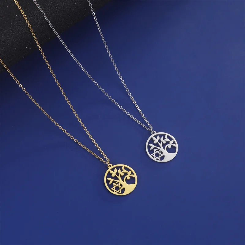 Klassische Goldfarbe Edelstahl Halskette für Frauen Kette Halsreif Mond Kaktus Anhänger Halskette Schmuck Geburtstags geschenk Großhandel – Detail 32