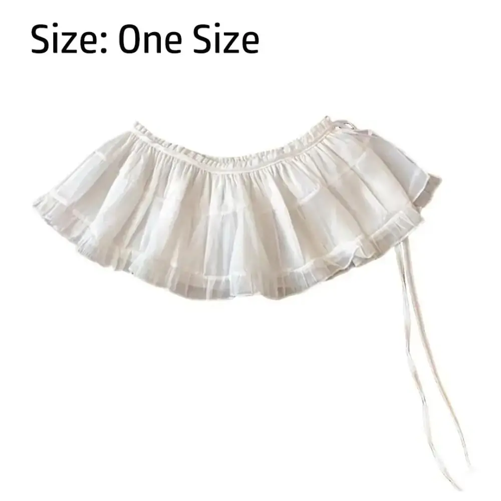 Mode Koreanischen Stil Layered Gaze Rock Hohe Taille Einteilige Mini Röcke Süße Bandage Tüll Kleid für Sommer