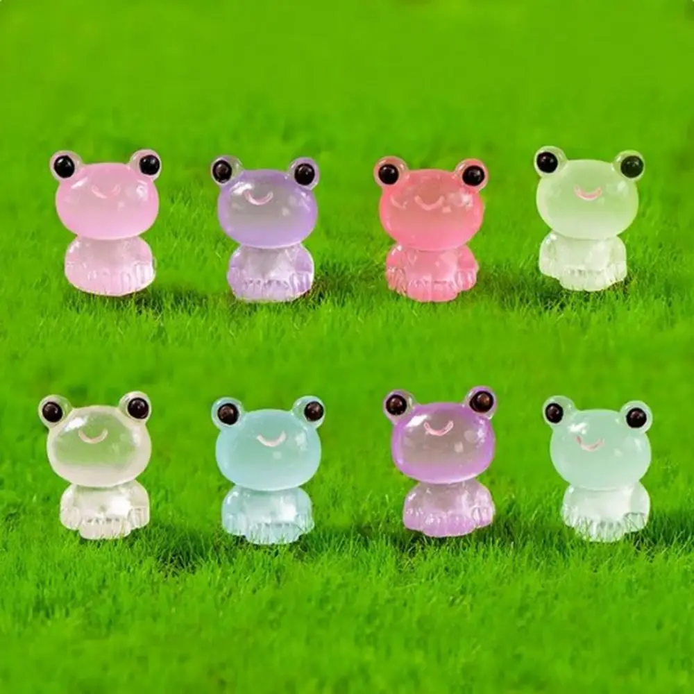 Micro Landscape Mini Glow Frogs Cute Small Luminous Frog Ornaments Glow At Dark Garden Frogs Miniatures Fish Tank