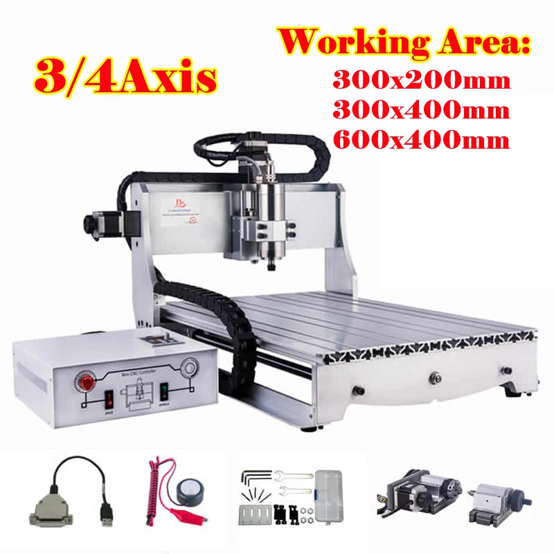 

6040/3040/3020 Wood Router 3/4 Axis Engraving Milling Machine 1500W USB Port Metal Engraver for PVC PCB 3D Carving Cutter