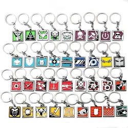 Wholesale Rainbow Enamel Keychain 6 Six Seige Geo Jackal Tachanka Kapkan Lesion Smoke Sledge Hibana Operator Logo For Collection