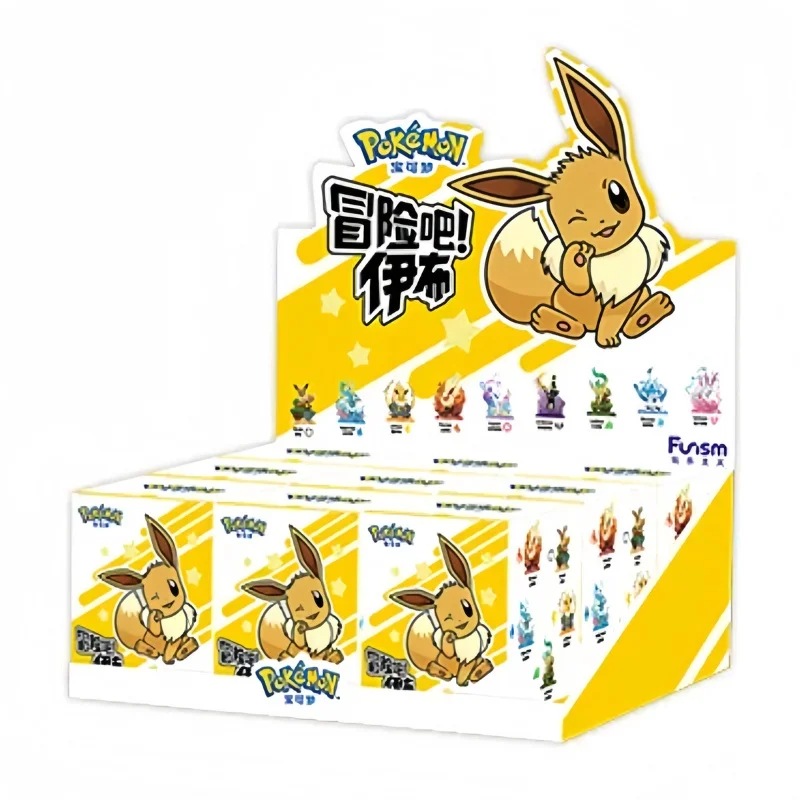 Anime Pokemon Funism Original Abenteuer Eevee Familie Anzug BlindBox Flareon Espeon Sylveon Action Figure Sammlung Modell Spielzeug Geschenk 4