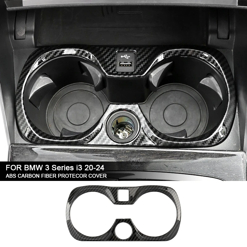 

Автомобильный ABS углеродное волокно, центральный держатель для чашки с водой, крышка, авто декоративная наклейка для BMW 3 серии i3 G20 G28 2020-2024