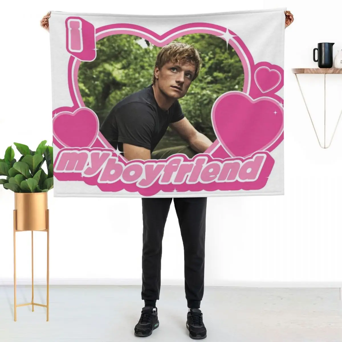 Peetaaa Boyfriend Throw Blanket Soft Plush Plaid Personalized Gift Furry decorative christmas decoration Plaid Blankets