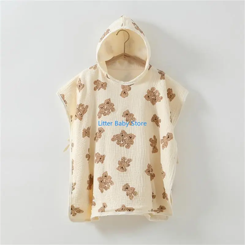 N80C Handuk Mandi Bertudung Bayi Baru Lahir Handuk Mandi Penyerap Tinggi Lembut 0-2Y Jubah Mandi Cetak Bayi Hadiah Mandi Selimut