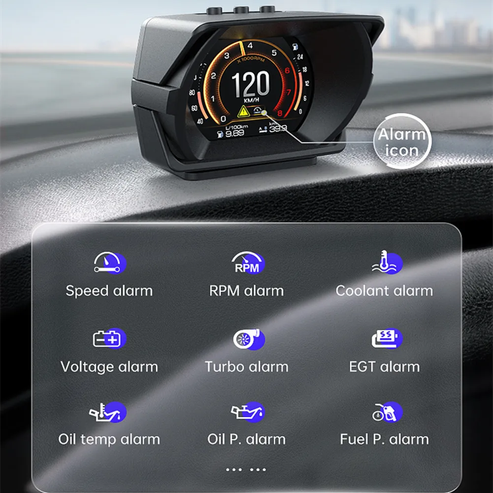 A700 Car HUD On-board Computer Three IN One Gauge Head Up Display OBD2 GPS Speedometer Intelligent Inclinometer Alarm System