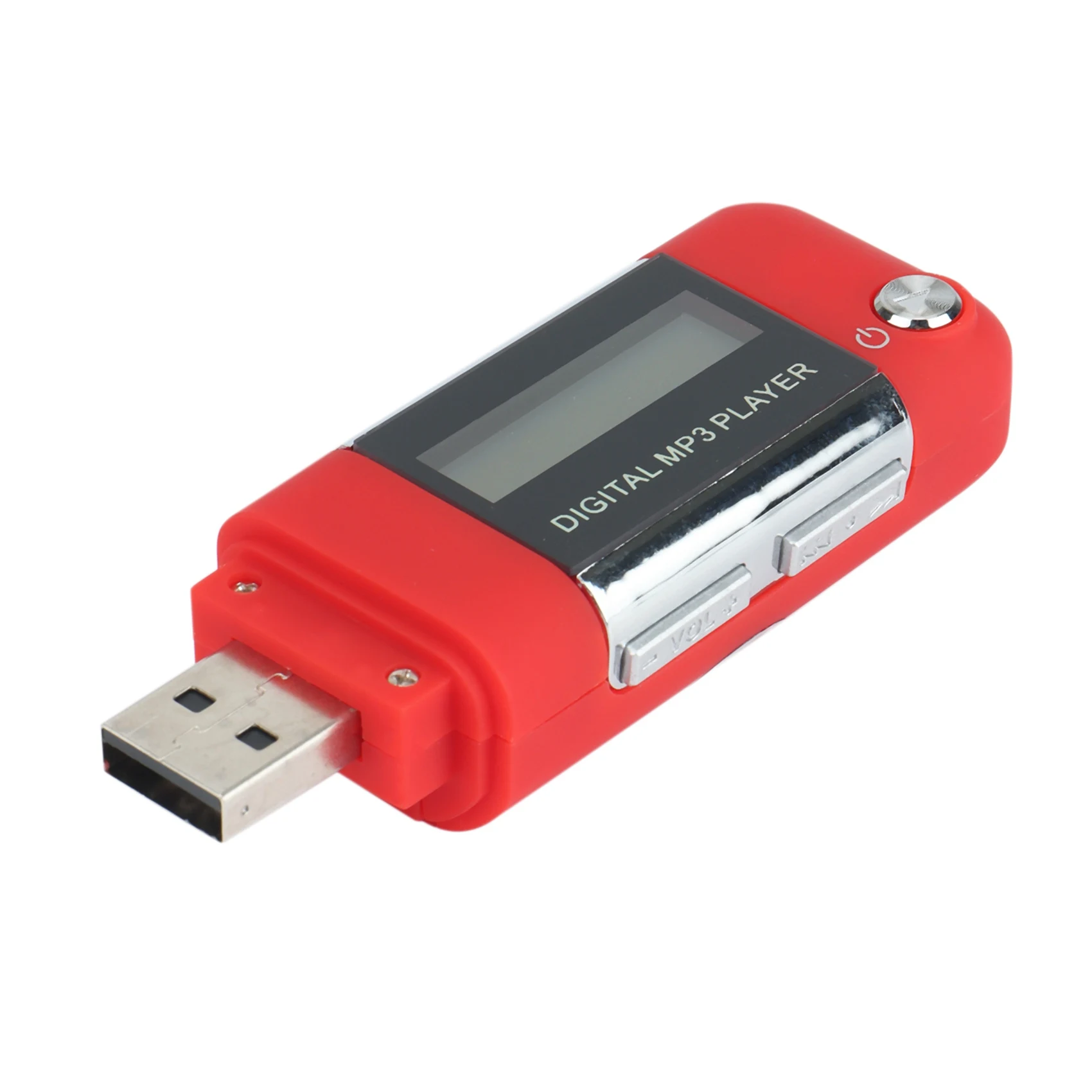 مشغل موسيقى Mp3 بسعة 4 جيجابايت على شكل قرص U يدعم بطارية AAA قابلة للاستبدال والتسجيل (أحمر) ST