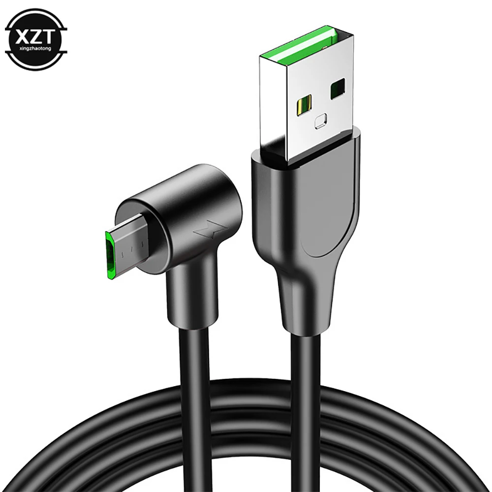 Micro USB Cable 90 Degree Elbow 3A Dual Engineflash Charging Technology 1M 1.5M 2M  for Samsung Xiaomi Redmi