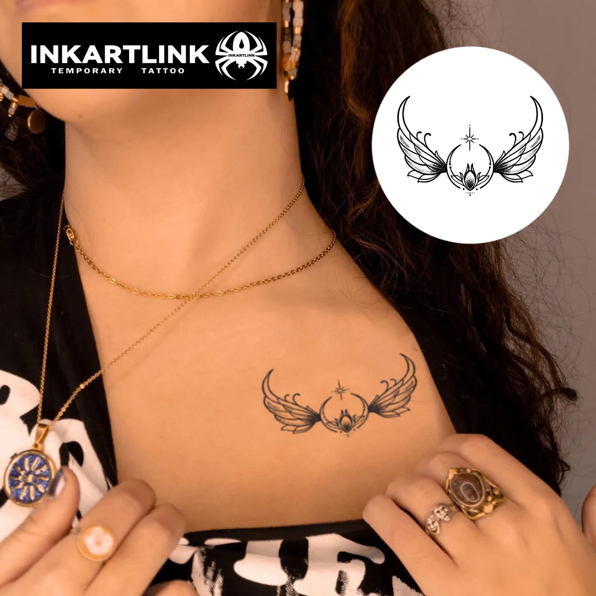 wing Temporary Tattoo,Lasts To 15 Days New Technology Magic Waterproof Semi Permanent Sticker.